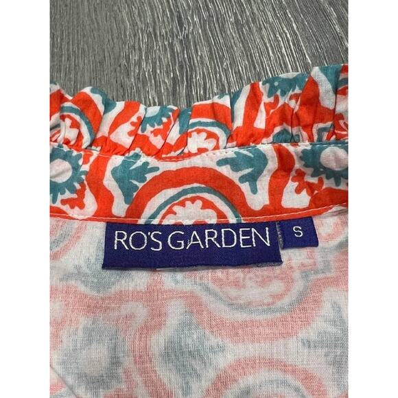 Anthropologie Ro's Garden Vibeka Mini v neck Dress Light Red Small A004476 - Picture 8 of 11